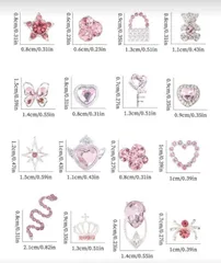 ネイルパーツ　ピンク　シルバー