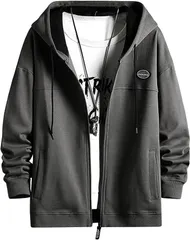 新品 パーカー メンズ 長袖 秋 ジップアップ トレーナー ゆったり おしゃれ 無地 大きいサイズ mlltp