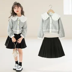 新品 女の子 2点セット セットアップ キッズ フォーマル ガールズ 子供服 制服 春 秋 スカート 七五三 卒業式 卒園式 入園式 入学式 新生活 ピアノ 七五三 発表会 mlfbs