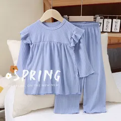 新品 パジャマ 女の子 男の子 ルームウェア キッズ パジャマ 長袖 可愛い カブス柄 春 夏 秋 冬子供服 寝巻き 部屋着 寝間着 2点セット 通気 柔らかい mlzii