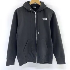 THE NORTH FACE ノースフェイス スクエアロゴフルジップ スウェットパーカー NT12335 Lサイズ ブラック レディース ※中古