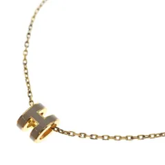 HERMES (エルメス) ポップアッシュH ネックレス ペンダント チェーン イエローゴールド グレー GP