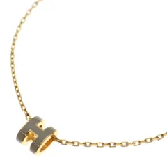 HERMES (エルメス) ポップアッシュH ネックレス ペンダント チェーン イエローゴールド グレー GP