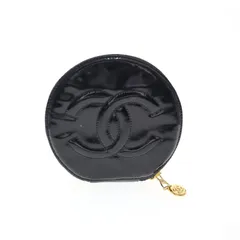【中古】CHANEL シャネル ココマーク ジュエリーケース パテントレザー ポーチ レディース メンズ ケース ブラック