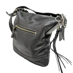 COACH コーチ F01415 レザーショルダーバッグ フリンジ ブラック ※補色あり