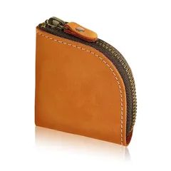 [ 亀登鞄製作所 ] 小銭入れ 財布 小さい L字ファスナー 本革 YKKファスナー コンパクト ミニ コインケース メンズ レディース (しっとり手触りの本革) (キャメル) 1