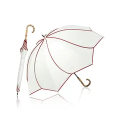 KIZAWA 日傘 uvカット 100 遮光 長傘 花びら 深張り 完全遮光 日傘兼用雨傘 レディース 5級撥水 軽量 晴雨兼用 遮熱 丈夫 かわいい 母の日 プレゼント バンブー 持ち手 親骨50cm (オフ×レッド) 0