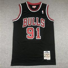 NBAシカゴ・ブルズ ロッドマン 91番 ユニフォーム 刺繍ロゴ 0520