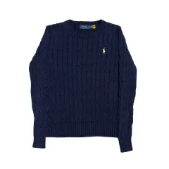 XS ポロラルフローレン レディース ネイビー ケーブル ニット