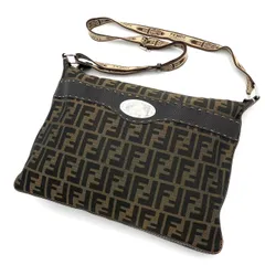 【超希少】フェンディ ズッカ セレリア ショルダーバッグ サコッシュ 斜め掛 茶 キャンバス