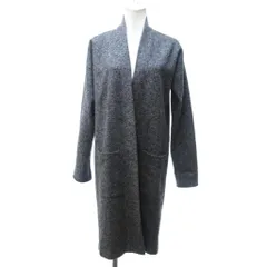 セオリー Theory ロングガウンコート ツイードニット ウール グレー Sサイズ IBO87 0113