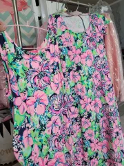 フラワー パータン ONE PIECE ピンク/グリーン/ブルー SET