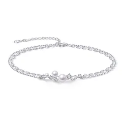 パール ブレスレット レディース 結婚式 入学式 金属アレルギー対応 シルバー925 ブレスレット 真珠 2連 シンプル bracelet women 誕生日 クリスマスプレゼント