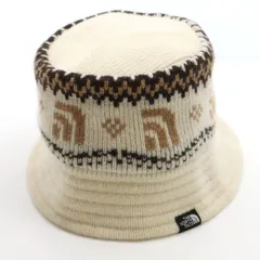 美品 THE NORTH FACE ノースフェイス ノルディック柄 ハーフドーム ハット M アイボリー NN42435 アウトドア ユニセックス メンズ 古着