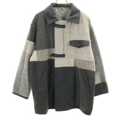 LANCEL ランセル 日本製 スクエア ウールコート M グレー系 ライナー メンズ 古着