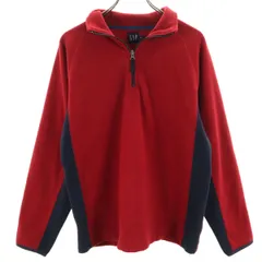 GAP ギャップ 長袖 フリース ハーフジップ トレーナー M レッド メンズ 古着