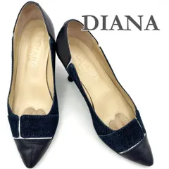 DIANA ハイヒール デニム キャップトゥ ネイビー 1239T