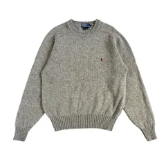 Polo by Ralph Lauren / ポロバイラルフローレン 90's ウール100% クルーネックセーター グレー Mサイズ