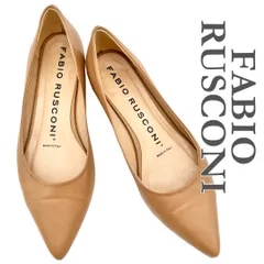FABIO RUSCONI フラットシューズ 本革 ポインテッドトゥ ブラウン 2004T