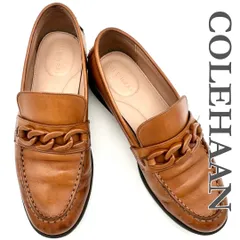 COLE HAAN ローファー 本革 チェーン ライトブラウン 2337T