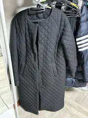 ブラック キルティング ロング コート