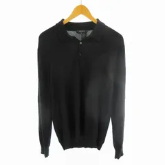 ダナキャランニューヨーク DKNY ポロシャツ 長袖 ニット 黒 ブラック コットン シルク M トップスのサムネイル