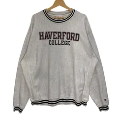 vintage ヴィンテージ Champion REVERSE WEAVE チャンピオン リバースウィーブ カレッジプリント 単色青タグ スウェット トレーナー フロントプリント クルーネック Pakistan製 XLサイズ ライトグレー