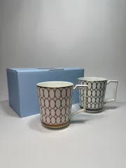 WEDGWOOD ウェッジウッド「ルネッサンス ゴールド」ピンク/ブルー マグカップ ペア 未使用品！