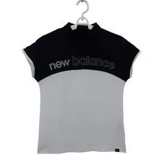 【美品】New Balance golf(ニューバランスゴルフ) ノースリーブモックネックシャツ 黒白 レディース 1 012-3166610 ゴルフウェア 2512-1509 中古