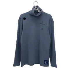 【美品】DESCENTE(デサント) 長袖モックネックシャツ 青 メンズ L ゴルフウェア 2512-1517 中古