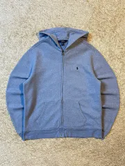 レディース XL ポロラルフローレン 新モデル ガールズ ネイビー ポニー ジップアップパーカー ライトブルー