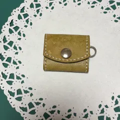 ハンドメイド　レザー  本革　コインケース　カーキ