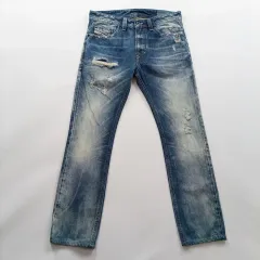 DIESEL デニム サイズ30 スリム ダメージデニム ウォッシュ メンズ A9056
