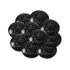 [Taiko] ボタン (10個セット) 飾りボタン 金ボタン アンティーク レトロ (23mm, ブラック) [ブラック] [23mm]