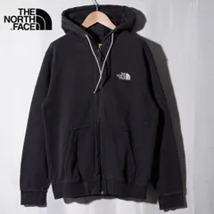 ノースフェイス THE NORTH FACE ジップパーカー M ブラック ロゴ刺繍 ストリート アウトドア テック  ジップアップパーカー 黒 裏毛 パイル ホログラム EU ヨーロッパモデル 古着 L6040