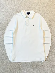 レディース XL ポロラルフローレン 新モデル ネイビーポニー PK 長袖 カラーTシャツ 白