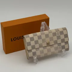 【美品】ルイヴィトン アズール ポルトフォイユ サラ ダミエ 長財布 カード入6枚