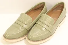 【中古】 HARUTA レディースレザーシューズ 23 コインローファー HARUTA 23 緑 グリーン アニマル柄