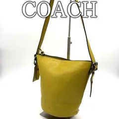 コーチ COACH オールドコーチ レザー ショルダーバッグ ヴィンテージ バケツ バケット イエロー マスタード 肩掛け 斜め掛け シンプル クラシック Y2Kムード