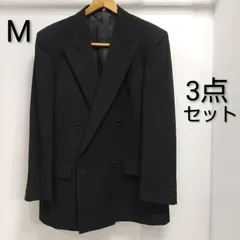 ks123◆美品 礼服 3点セット (M) メンズ フォーマルスーツ 冠婚葬祭 170㎝ ブラックウエスト70～90ｃｍ ズボンはサイズ変更可能アジャスター付き