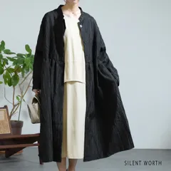 ワッシャー シャツワンピース コート レディース 2WAY スプリングコート 比翼 ギャザー 羽織り SILENT WORTH