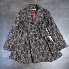 CECIL McBEE Trench Coat Ladies M Beige Black Lace Trim 平成ギャル セシルマクビー レース調 トレンチコート レディース M ベージュ/ブラック