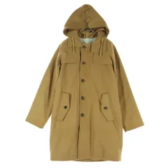 美品 ミリタリー風 フード付 コート 2 ブラウン メンズ 古着