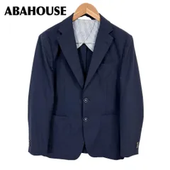 【美品】 ABAHOUSE ストレッチテーラードジャケット 2 ネイビー 無地