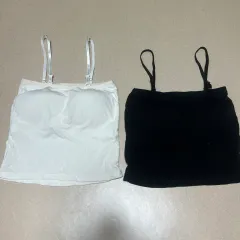 キャミソール トップス ブラック/白 セット