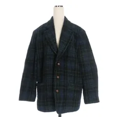 イッセイミヤケ ISSEY MIYAKE I.S. Chisato Tsumori 70-80s ヴィンテージ チェック柄 ツイードジャケット ブレザー エルボーパッチ 9 ブルー 青 RN34055のサムネイル