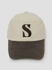 新ヴィンテージ ミックス カジュアル ベースボールキャップ クリーム ブラウン