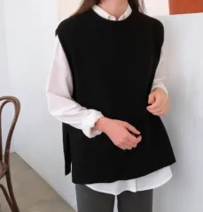 オーバーサイズ ウールニット ベスト