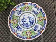 有田焼　雅東苑窯　大皿　盛皿　金彩　花形　 A8954A08