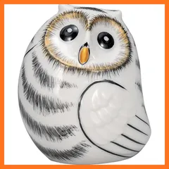 【新品】 九谷焼 ふくろう 置物 開運 厄除け 高さ7.5cm 2.5号 白 K9-1676 0